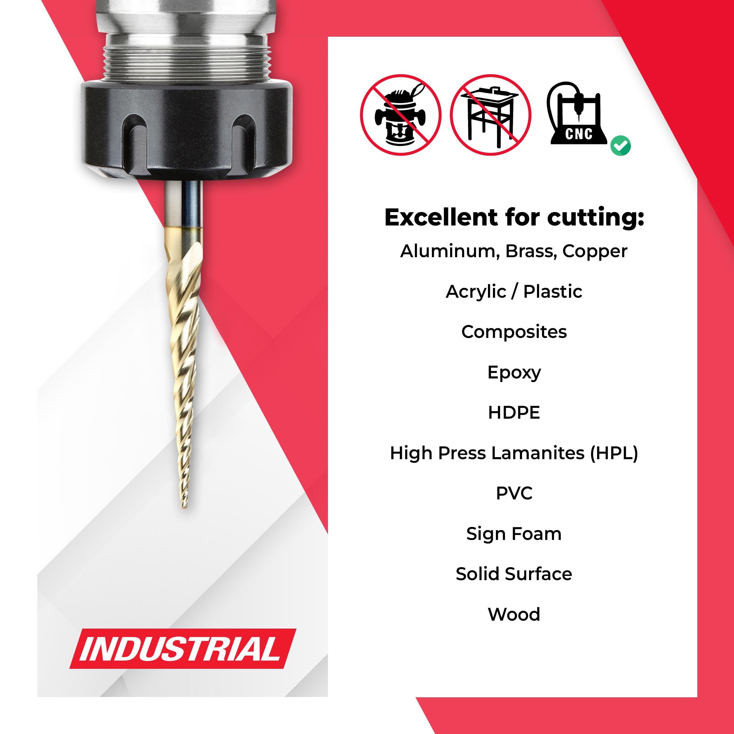 ◆ mana Amana Tool Up Cut Spiral CNC Router Bits for 2D/3D Carving